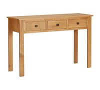 mtlskopl Coiffeuse 110 x 40 x 75 cm en chêne massif, coiffeuse avec 3 tiroirs, élégante table de maquillage et table console pour chambre à coucher et couloir