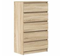 mtlskopl Commode 5 Tiroirs Meuble de Rangement en Bois d'Ingénierie Chiffonnier pour Salon Entrée et Bureau Buffet Colonne Décoratif Moderne Chêne Sonoma 60x36x103 cm