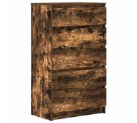 mtlskopl Commode 5 Tiroirs Meuble de Rangement en Bois d'Ingénierie, Chiffonnier Semainier Style Industriel pour Salon Bureau Entrée, Chêne Fumé 60 x 36 x 103 cm