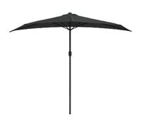 mtlskopl Demi Parasol de Balcon en Aluminium Noir 270x144 cm | Design demi-lune gain d'espace pour terrasse et balcon. Structure solide avec manivelle et manchon de ventilation de 38 mm.