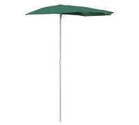 mtlskopl Demi Parasol de Jardin Demi-Lune 180x90 cm Vert | Protection solaire optimale pour balcon et terrasse avec toile en polyester résistant et mât robuste en acier 28 mm.