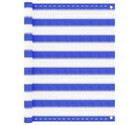mtlskopl Écran de Balcon PEHD 90x400 cm Brise-Vue Bleu et Blanc | Protection d'intimité respirante pour balcon et terrasse avec œillets en aluminium solides et corde de fixation.
