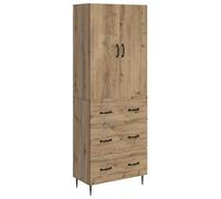 mtlskopl Ensemble de 2 armoires en chêne Artisan, commode et armoire murale en bois 66 x 34,5 x 90 cm, armoire de rangement avec 3 tiroirs et 2 portes pour salon et bureau
