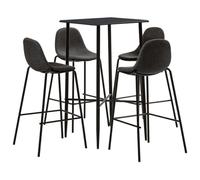 mtlskopl Ensemble de bar 5 pièces avec table de bar 60 x 60 cm et 4 | Table mange-debout moderne pour cuisine, salle à manger et bistrot avec plateau en MDF facile d'entretien et 4 tabourets
