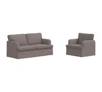 mtlskopl Ensemble de canapé d'angle modulaire 2 pièces, canapé taupe pour salon et chambre à coucher, housse en tissu avec cadre en métal, design ergonomique, 162 x 80 x 85 cm et 84 x 80 x 85 cm