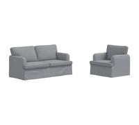 mtlskopl Ensemble de canapé d'angle modulaire 2 pièces pour salon, housse en tissu gris clair, design ergonomique, 162 x 80 x 85 cm et 84 x 80 x 85 cm, meubles rembourrés avec accoudoirs