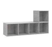 mtlskopl Ensemble de Meuble TV Suspendu 2 Pièces, Meuble TV Mural en Bois d'Ingénierie pour Salon, Armoire de Rangement HiFi Stéréo, Gris Béton, Modules 37x37x37 cm et 37x37x142,5 cm