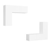 mtlskopl Ensemble de Meubles TV Suspendus 4 Pièces, Meuble TV Mural Moderne en Bois d'Ingénierie pour Salon, Armoire HiFi et Rangement de Média Flottant, Blanc