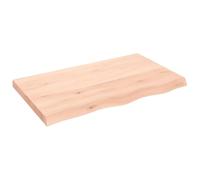 mtlskopl Étagère Murale 100x60 cm en Bois de Chêne Massif Non Traité, Planche de Bois Rustique avec Bord Vif, Plateau de Table et Dessus de Meuble Vasque de Salle de Bain