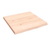 mtlskopl Étagère Murale 40x40x2 cm en Bois de Chêne Massif Non Traité, Planche Rustique avec Bord Vivant, Dessus de Meuble pour Bureau ou Salle de Bain, Tablette Rangement Capacité 20kg