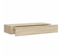 mtlskopl Étagère Murale avec Tiroir 60x23,5x10 cm, Étagère Flottante en MDF et Métal pour Salon, Entrée ou Bureau, Console Suspendue Gain de Place, Aspect Chêne