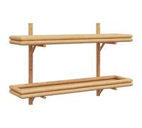 mtlskopl Étagère Murale en Bambou avec 2 Niveaux de Rangement, Bibliothèque Suspendue Marron pour Salon, Chambre et Bureau, Meuble Flottant Rectangulaire, 100 x 26 x 60 cm