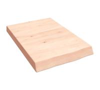 mtlskopl Étagère Murale en Bois de Chêne Massif Non Traité, Planche de Rangement Rustique avec Bord Vivant Naturel, Plateau de Table et Dessus de Meuble 40x60x(2-6) cm