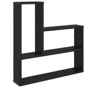 mtlskopl Étagère Murale en Bois d'Ingénierie Chêne Noir 60 x 11 x 60 cm, Bibliothèque Suspendue Contemporaine avec 3 Compartiments de Rangement pour Salon, Bureau et Couloir