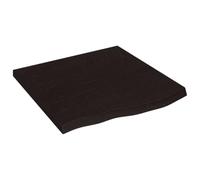 mtlskopl Étagère Murale en Chêne Massif 60x60 cm, Tablette Suspendue avec Bord Vif Rustique, Planche en Bois Foncé Traité pour Dessus de Meuble Vasque, Bureau et Salon