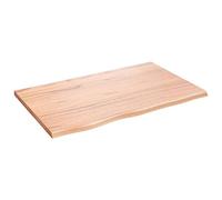 mtlskopl Étagère Murale en Chêne Massif Verni 80x50x2 cm, Tablette en Bois avec Bord Naturel pour Dessus de Meuble Vasque, Plateau de Table, Bureau et Rangement Rustique