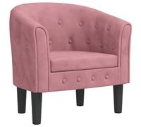 mtlskopl Fauteuil Cabriolet Design Capitonné en Velours Rose | Chaise d'appoint élégante en velours rose avec boutons tuftés pour votre salon, chambre ou bureau.