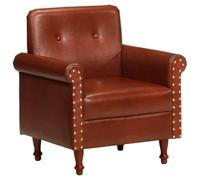 mtlskopl Fauteuil Cabriolet en Cuir de Buffle Véritable Marron | Siège élégant rembourré pour salon et bureau, avec pieds robustes pour un confort de lecture optimal.