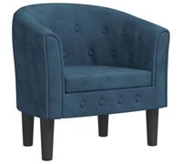 mtlskopl Fauteuil Cabriolet en Velours Bleu Foncé Capitonné pour Salon | Siège d'appoint chic et confortable avec pieds robustes, idéal pour embellir votre chambre, bureau ou salon.