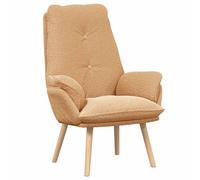 mtlskopl Fauteuil de Relaxation Beige 69x74x93cm en Tissu Sherpa | Chaise de détente avec pieds en bois robuste pour un coin lecture chaleureux dans le salon, la chambre ou le bureau.