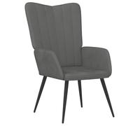 mtlskopl Fauteuil de Relaxation en Velours Gris Foncé avec Cadre Acier | Ce fauteuil capitonné offre une assise confortable et un design élégant pour votre salon ou bureau.