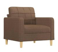 mtlskopl Fauteuil de Salon Marron, Chaise de Relax en Tissu Durable avec Cadre en Métal Robuste, Petit Canapé Individuel 1 Place pour Bureau et Chambre, 78x77x80 cm