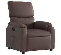 mtlskopl Fauteuil Inclinable Manuel en Similicuir Marron pour Salon | Siège relax avec repose-pied réglable et poche latérale, idéal pour le salon ou le coin lecture.