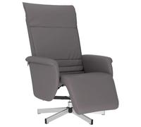mtlskopl Fauteuil Inclinable Pivotant 360 avec Repose-Pieds Gris | Siège relax manuel réglable de 105 à 125 degrés avec rotation 360, idéal pour le salon, supportant jusqu'à 110 kg.
