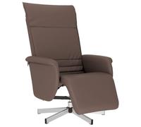mtlskopl Fauteuil Inclinable Pivotant 360 en Similicuir Marron | Siège relax manuel pour salon avec dossier inclinable de 105 à 125 degrés et rotation libre à 360 degrés.