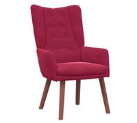 mtlskopl Fauteuil relax en velours bordeaux avec pieds en bois, 63 x 67 x | Fauteuil rembourré avec housse en velours doux et pieds solides en caoutchouc Élégante chaise club pour salon et chambre à