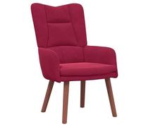 mtlskopl Fauteuil Relax en Velours Bordeaux Chaise de Salon 63x67x94 cm | Siège moderne en velours avec pieds en hévéa massif pour sublimer votre chambre ou bureau.