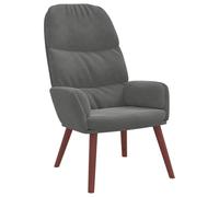 mtlskopl Fauteuil Relaxant en Velours Gris Foncé de Salon 70x77x98cm | Siège ergonomique rembourré avec pieds en bois stable, idéal pour coin lecture de chambre ou bureau.