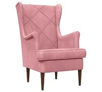 mtlskopl Fauteuil rembourré en velours rose 65 x 79 x 100 cm | Élégante chaise club en velours avec pieds en caoutchouc, idéale pour votre salon ou votre chambre à coucher.