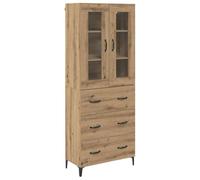 mtlskopl Haut Armoire de Salon Montage Mural Buffet Haut avec Tiroir et Porte Meuble de Rangement en Bois d'Ingénierie pour Séjour Chêne Artisanal 69,5 x 34 x 180 cm