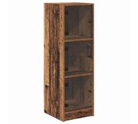 mtlskopl Haut Armoire en Bois d'Ingénierie, Buffet de Rangement 35 x 37 x 109 cm avec 3 Portes en Verre, Meuble Vaisselier Rustique pour Cuisine et Salle à Manger, Coloris Bois Ancien