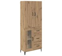 mtlskopl Haut Armoire Montage Mural, Buffet de Salon avec Portes et Tiroir, Meuble de Rangement en Bois d'Ingénierie pour Bureau ou Entrée, Chêne Artisanal, 69,5 x 34 x 180 cm