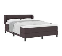 mtlskopl Lit à sommier tapissier, 160 x 200 cm, marron foncé, avec matelas et surmatelas, cadre en pin massif, tête de lit, réglable en hauteur, design moderne, pour chambre à coucher et chambre
