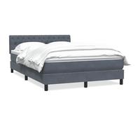 mtlskopl Lit à sommier tapissier 160 x 210 cm gris foncé - Lit double avec matelas à ressorts ensachés et surmatelas - Lit rembourré en velours avec tête de lit réglable en hauteur pour chambre à
