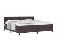 mtlskopl Lit à sommier tapissier 200 x 200 cm marron foncé avec tête de lit réglable, cadre en bois, matelas à ressorts ensachés de 20 cm, pour chambre à coucher, chambre d'amis, loft