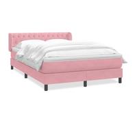 mtlskopl Lit à sommier tapissier avec matelas, 140 x 210 cm, rose - Lit de luxe en velours avec tête de lit réglable en hauteur, matelas à ressorts ensachés et surmatelas - Lit double confortable pour
