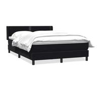 mtlskopl Lit à sommier tapissier en velours noir 160 x 210 cm avec tête réglable et matelas à ressorts ensachés de qualité supérieure, aspect moderne, robuste et respirant, pour chambre à coucher et