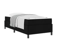 mtlskopl Lit à sommier tapissier noir 80 x 200 cm - Armature en tissu avec matelas - Design moderne - Cadre simple en bois robuste - Pour chambre à coucher, chambre d'adolescent, chambre d'amis