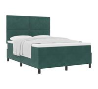 mtlskopl Lit à sommier tapissier vert foncé 140 x 200 cm avec matelas et surmatelas, bois de pin, tête de lit réglable