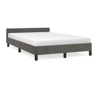 mtlskopl Lit capitonné, 120 x 190 cm, gris foncé, en velours, avec tête de lit, moderne, sans matelas, lit simple en velours doux, pour chambre à coucher, chambre d'adolescent