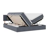 mtlskopl Lit coffre gris foncé 100 x 200 cm avec matelas et tête de lit en métal élévateur hydraulique design moderne peu encombrant pour chambre à coucher, chambre d'amis, chambre d'adolescent