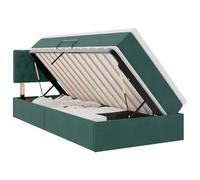 mtlskopl Lit de rangement, 90 x 190 cm, avec matelas, en velours, design moderne, mécanisme de levage hydraulique, sommier à lattes et tête de lit, pour chambre d'adolescent, chambre d'amis