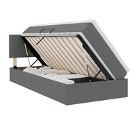 mtlskopl Lit de rangement gris foncé avec matelas 90 x 190 cm - Cadre en métal hydraulique - Chambre d'adolescent, chambre d'amis, canapé-lit, de rechange pour petits espaces