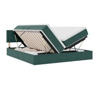 mtlskopl Lit de rangement, vert foncé, 100 x 200 cm, avec cadre hydraulique en métal, sommier à lattes, matelas et surmatelas, design moderne, pour chambre d'adolescent et chambre d'amis