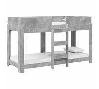 mtlskopl Lit superposé 75 x 190 cm en bois - Peu encombrant - Gris béton - Lit d'appoint stable et lit d'invité pour chambre d'adolescent - Lit double moderne avec sommier à lattes