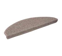 mtlskopl Lot de 15 tapis d'escalier antidérapants en polypropylène et polyester - 65 x 21 x 4 cm - Beige foncé